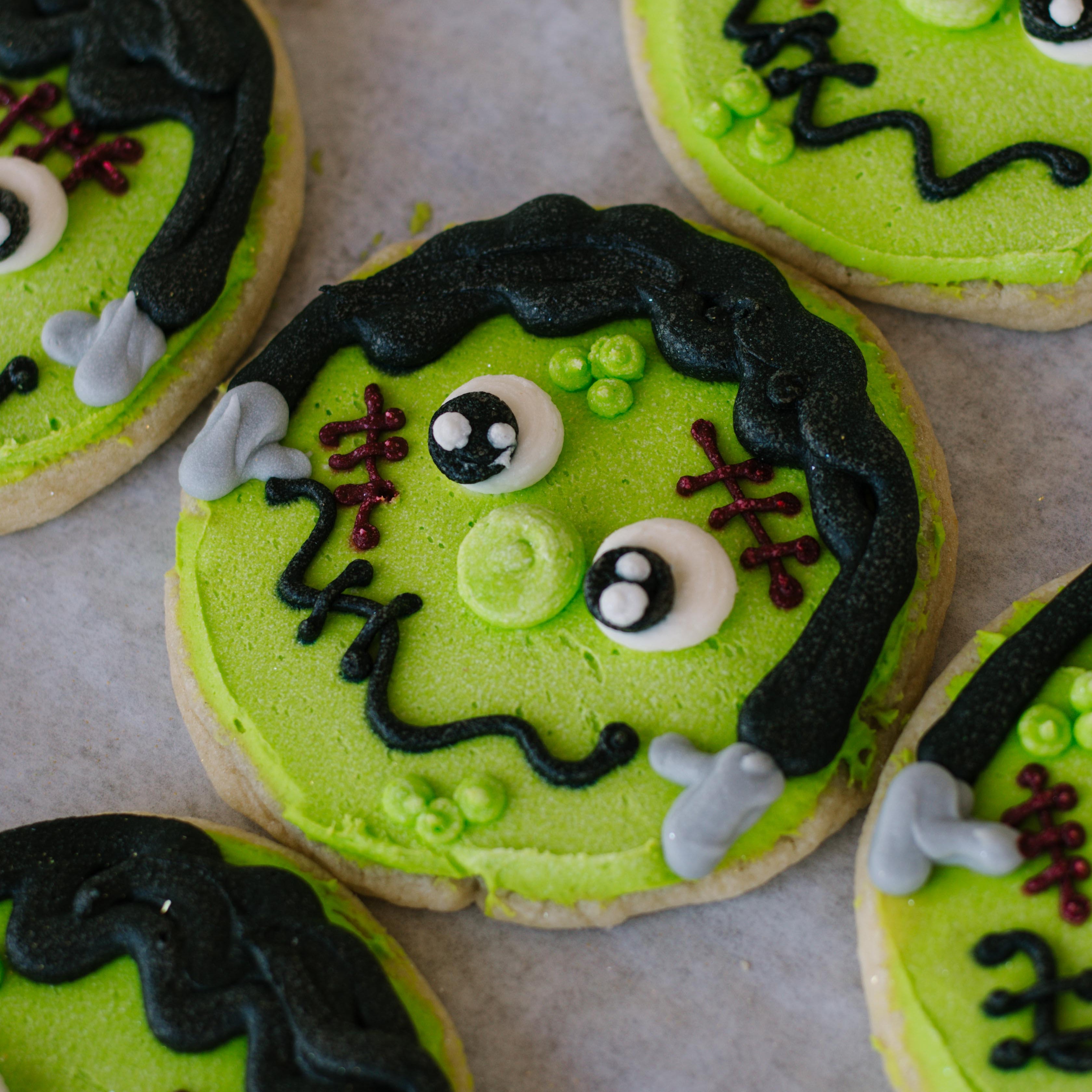 Frankenstein Decorated 4" Cookies (4 Pack)