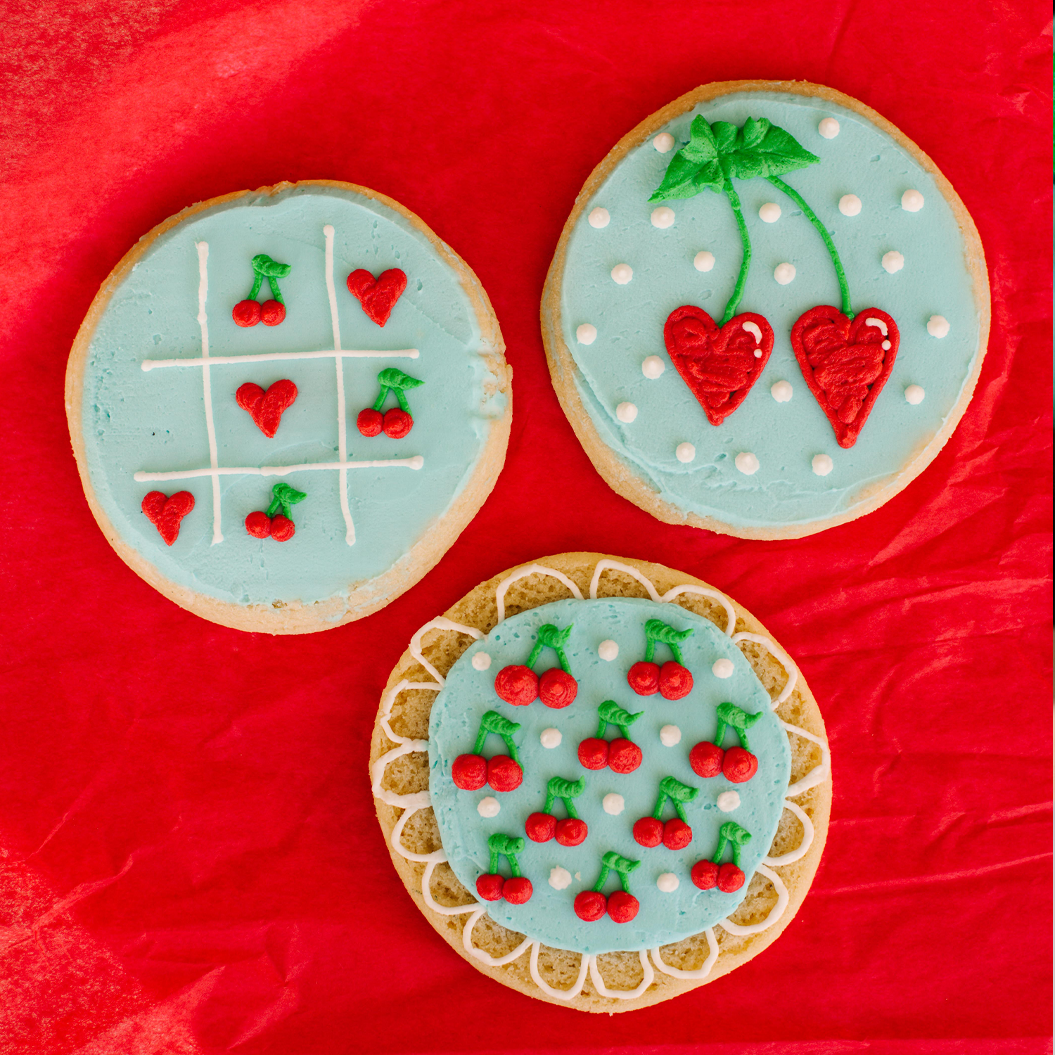 I Love You Cherry Much Decorated Jumbo Cookies