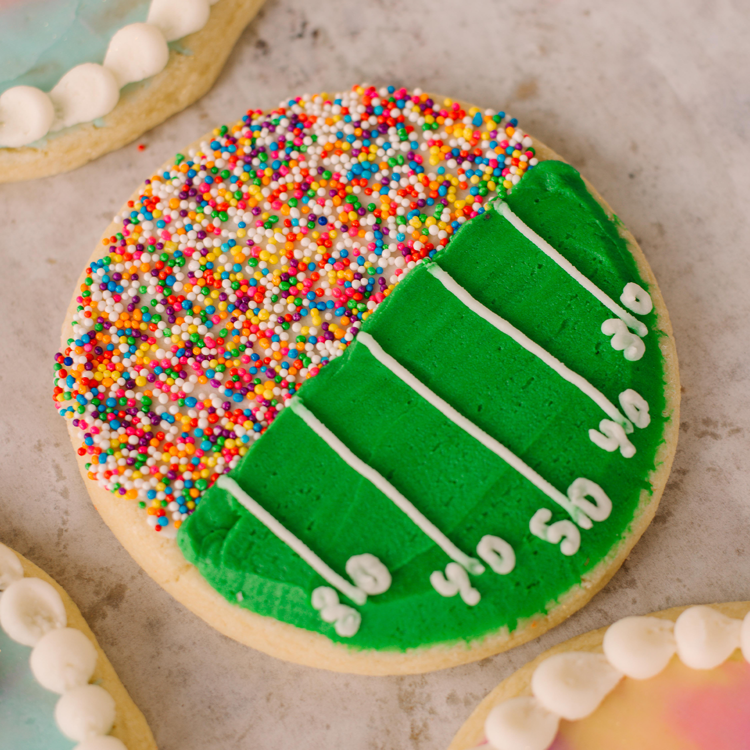 Football for the Girlies Decorated Jumbo Cookies