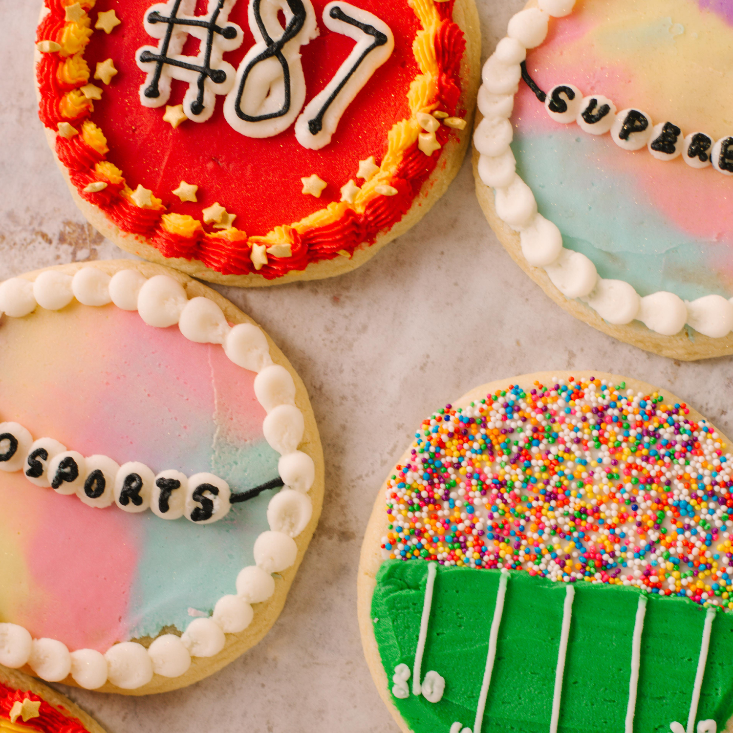 Football for the Girlies Decorated Jumbo Cookies