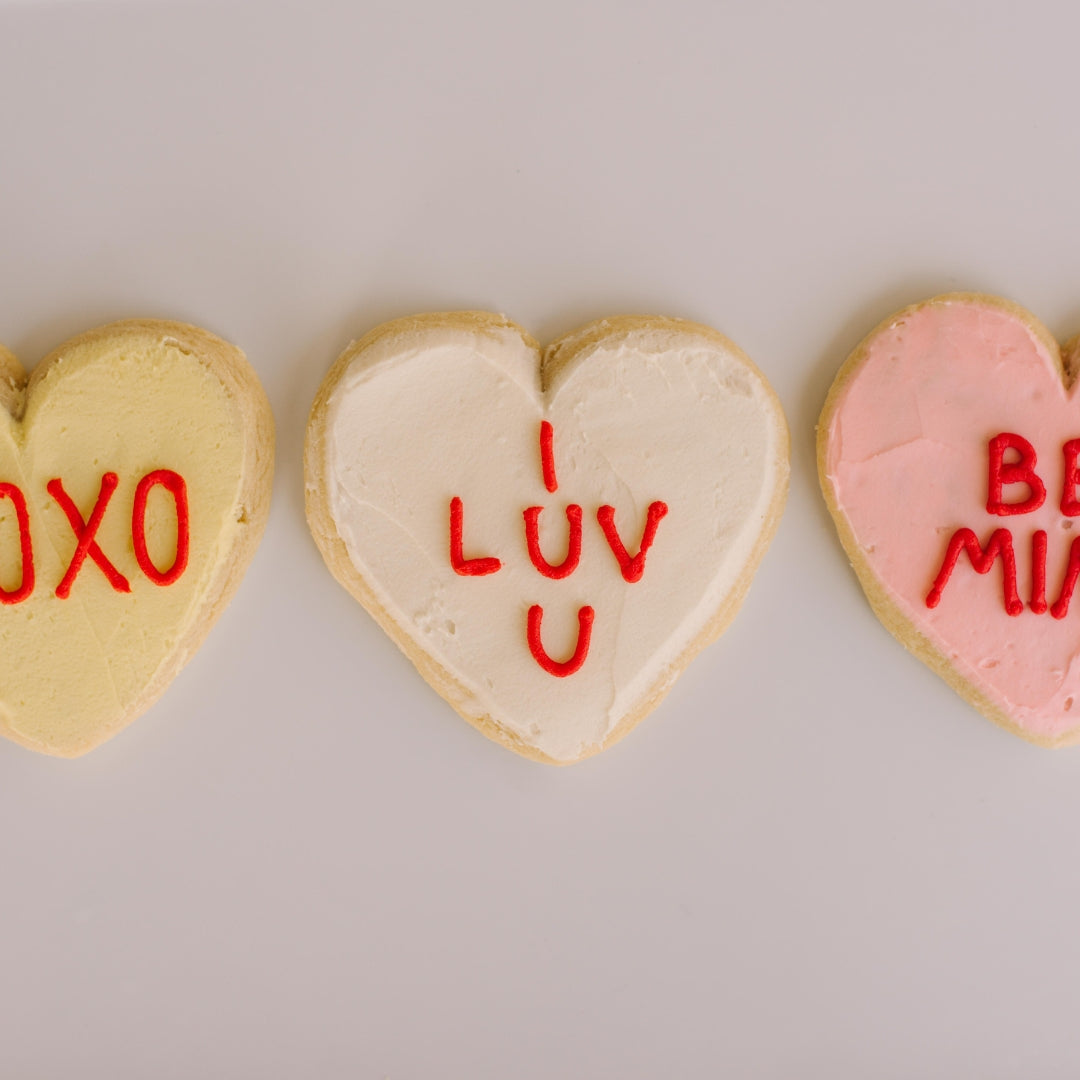 Conversation Heart Decorated Jumbo Cookies