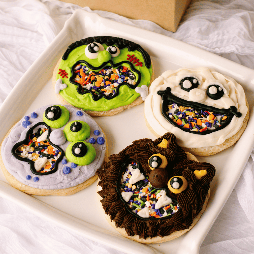 Sprinkle Monsters Decorated 4" Cookies (4 Pack)