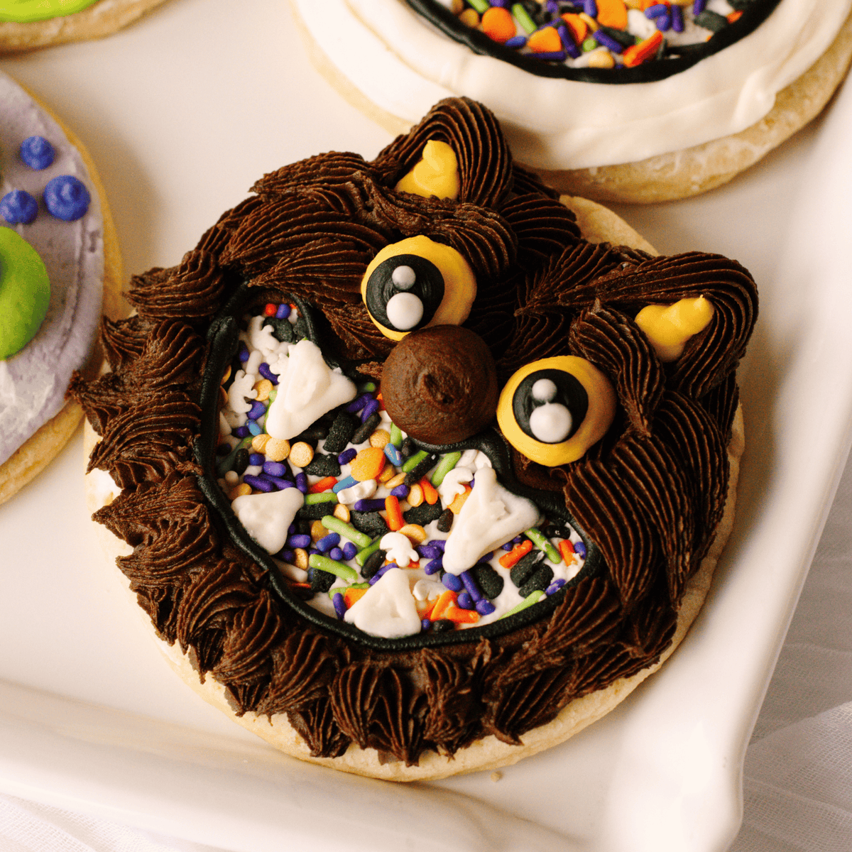 Sprinkle Monsters Decorated 4" Cookies (4 Pack)