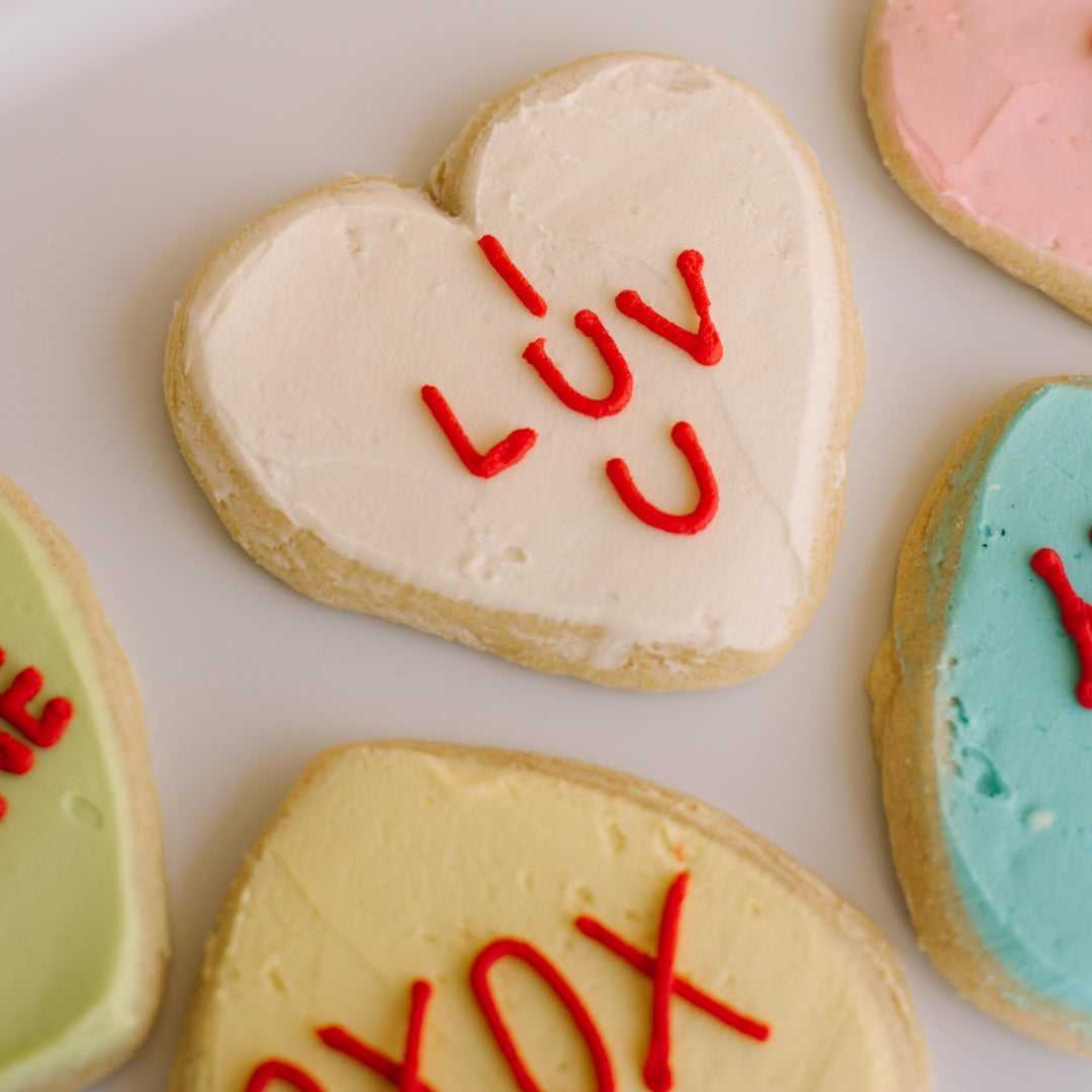 Conversation Heart Decorated Jumbo Cookies