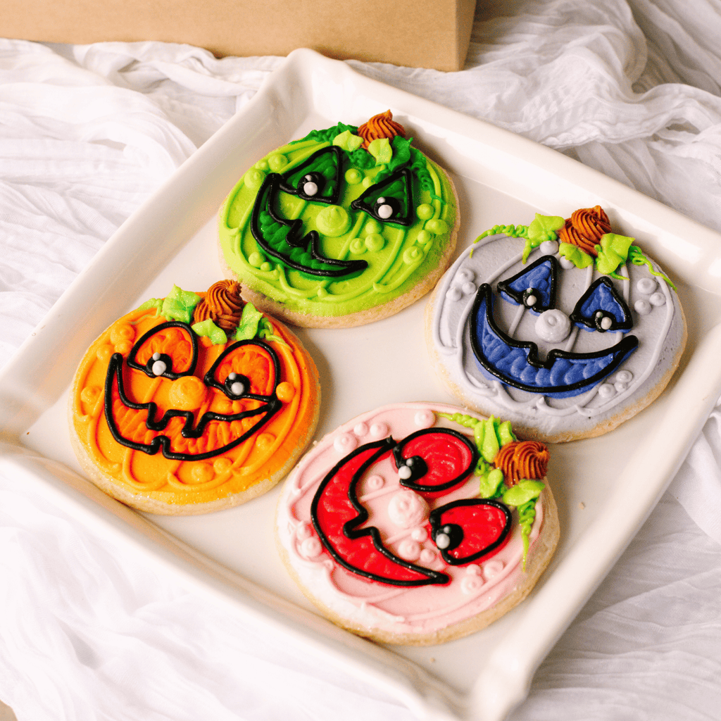 Jack-O-Lanterns Decorated 4" Cookies (4 Pack)