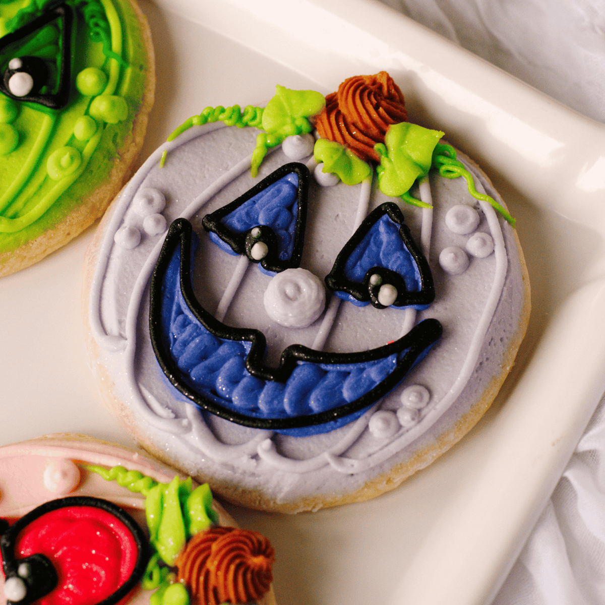 Jack-O-Lanterns Decorated 4" Cookies (4 Pack)