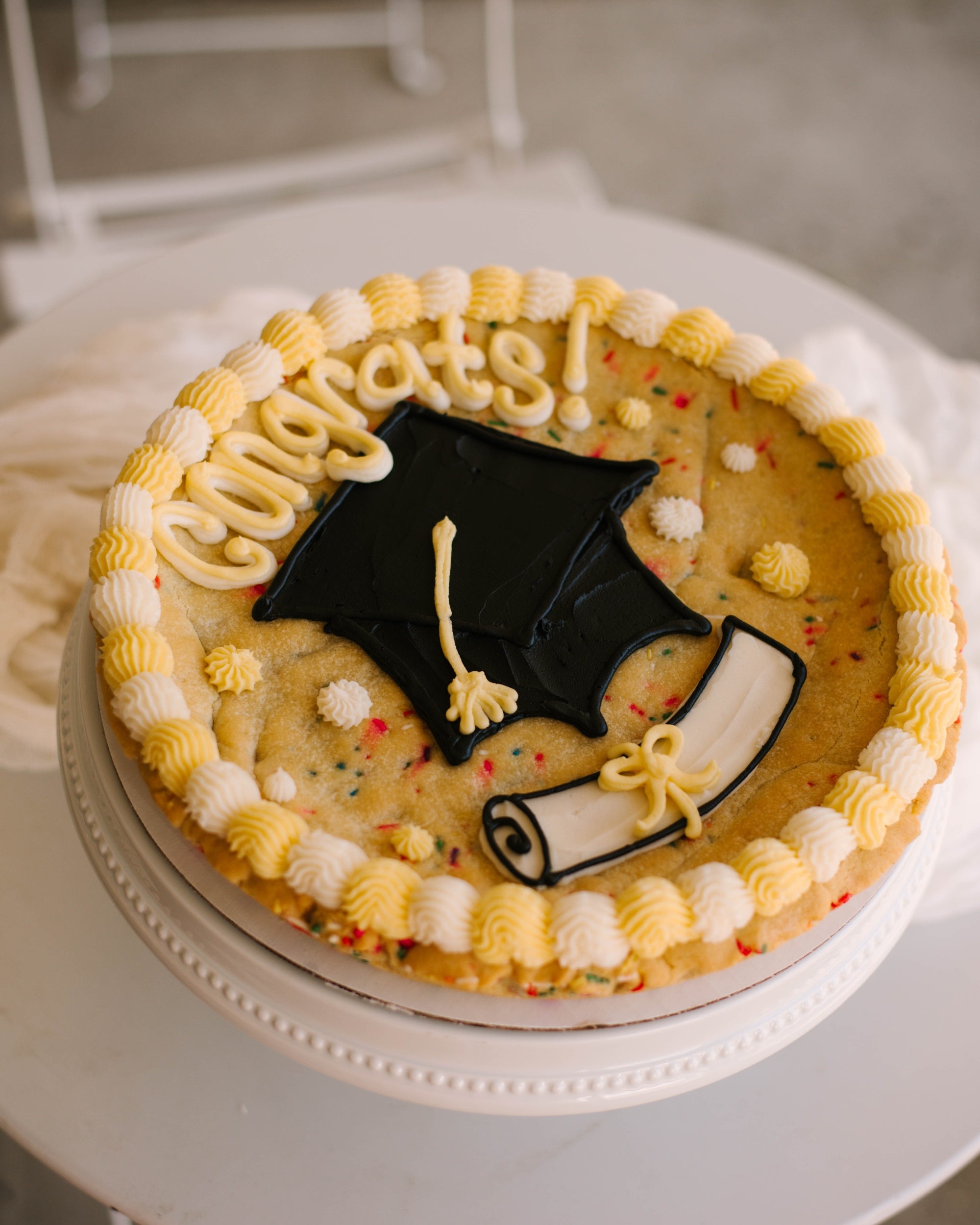 Graduation Cookie Cake – Sunflower House Cookies