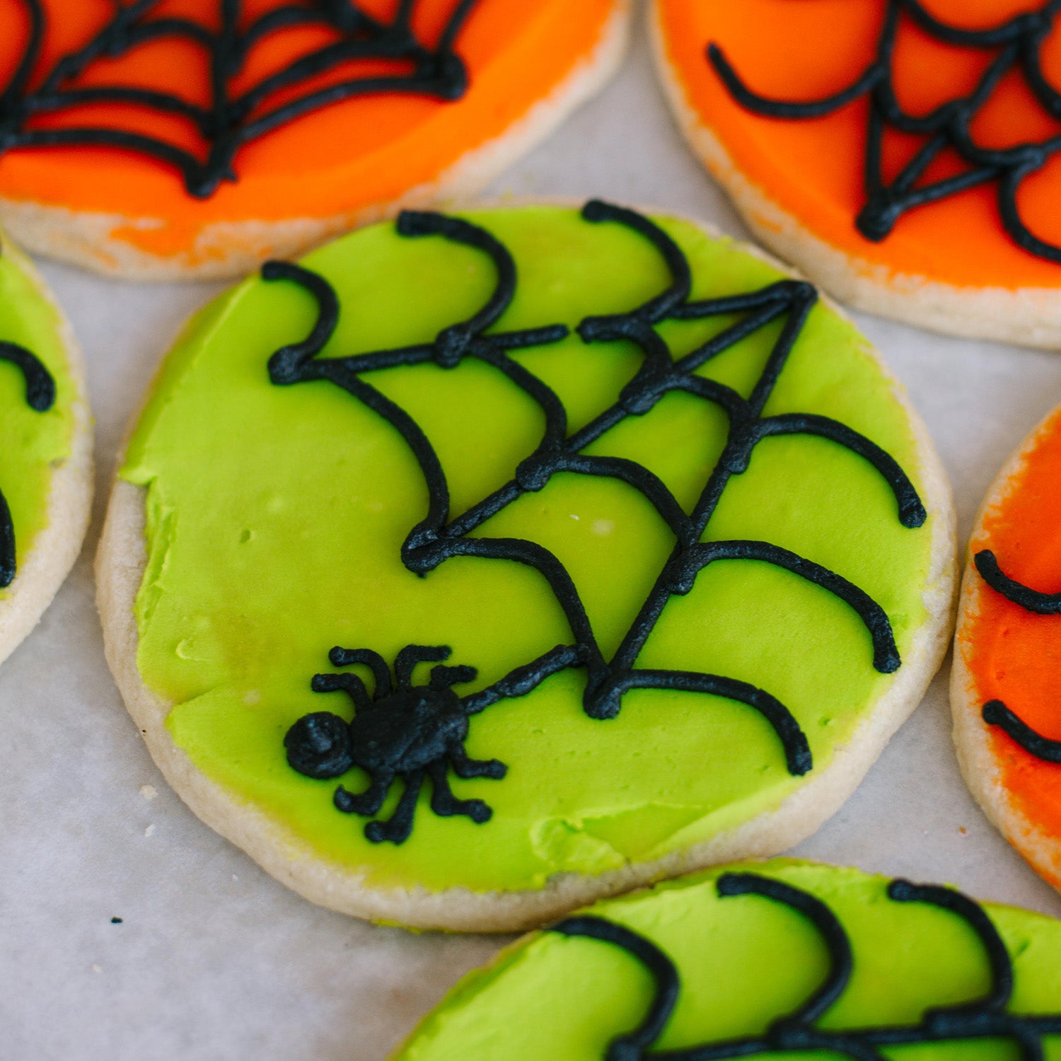 Spooky Spiders Decorated 4" Cookies (4 Pack)