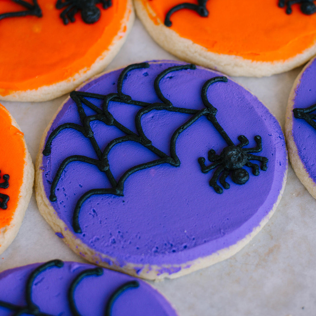 Spooky Spiders Decorated 4" Cookies (4 Pack)